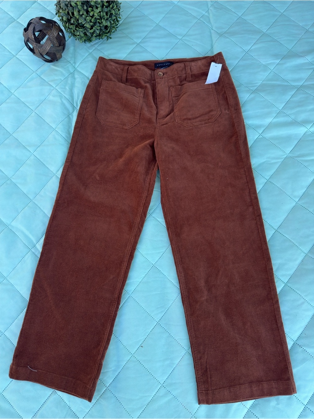 Sanctuary Rust Brown Corduroy Straight-Leg Pants